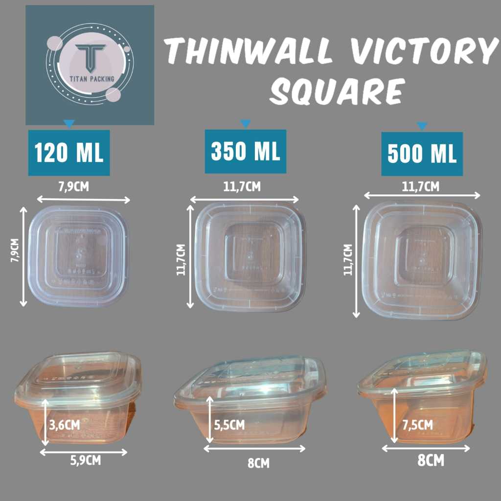 THINWALL SQUARE "VICTORY" 500ML / THINWALL PERSEGI / BOX