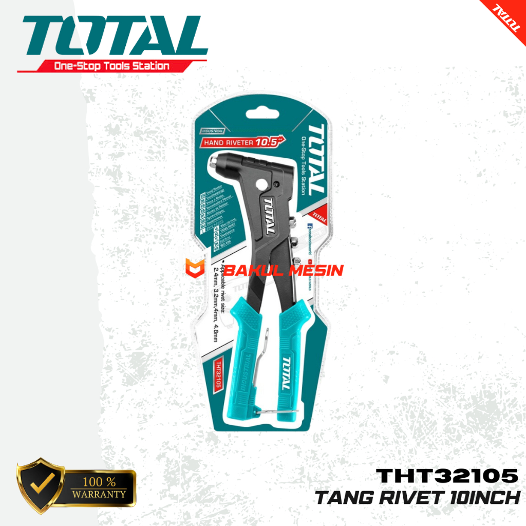 TOTAL TOOLS THT32105 HAND RIVETER TANG RIPET TANG RIVET 10INCH