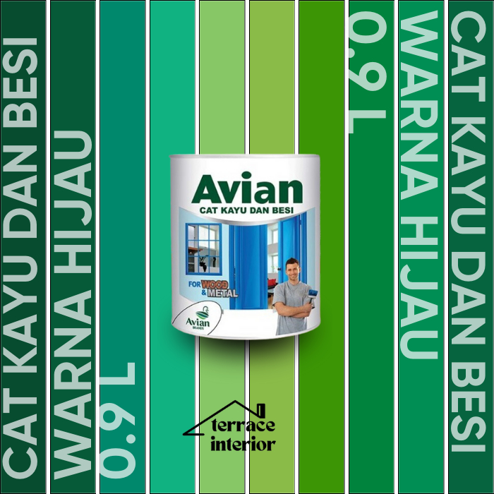 Cat Kayu & Besi Avian Warna Hijau 0.9 L