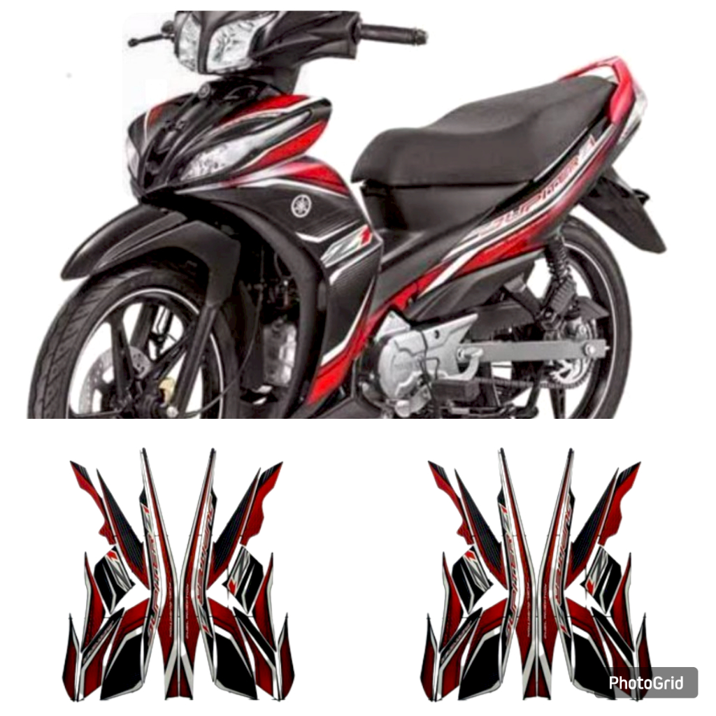 STIKER STRIPING LIS BODY MOTOR JUPITER Z1 2014 FULL HITAM