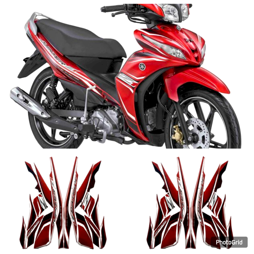 STIKER STRIPING LIS BODY MOTOR JUPITER Z1 2014 MERAH