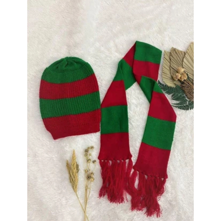 Top PRODUK EDISI KHUSUS NATAL Syal Natal Topi Natal Syal Rajut Aksesoris Natal