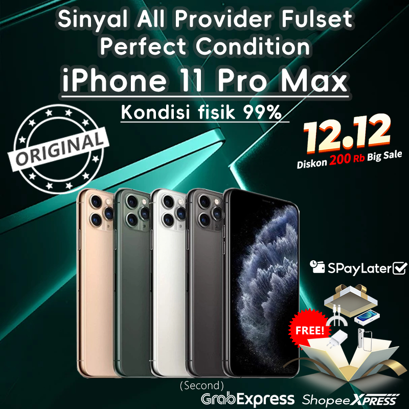 APPLE IPHONE 11 ProMax 丨IPHONE 11 Pro丨256GB丨64GB ALL SIM LTE 4G SECOND BEKAS LIKE NEW ORIGINAL 100% 