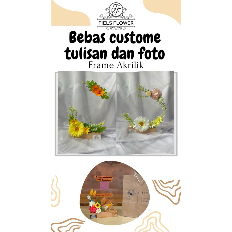 BUNGA AKRILIK CUSTOME UCAPAN & FOTO | FRAME AKRILIK | AKRILIK CUSTOME