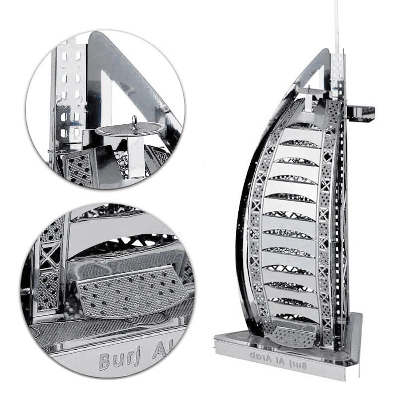Nano Puzzle 3D Metal Arsitektur BURJ AL ARAB Miniatur Bangunan Terkenal MB-064