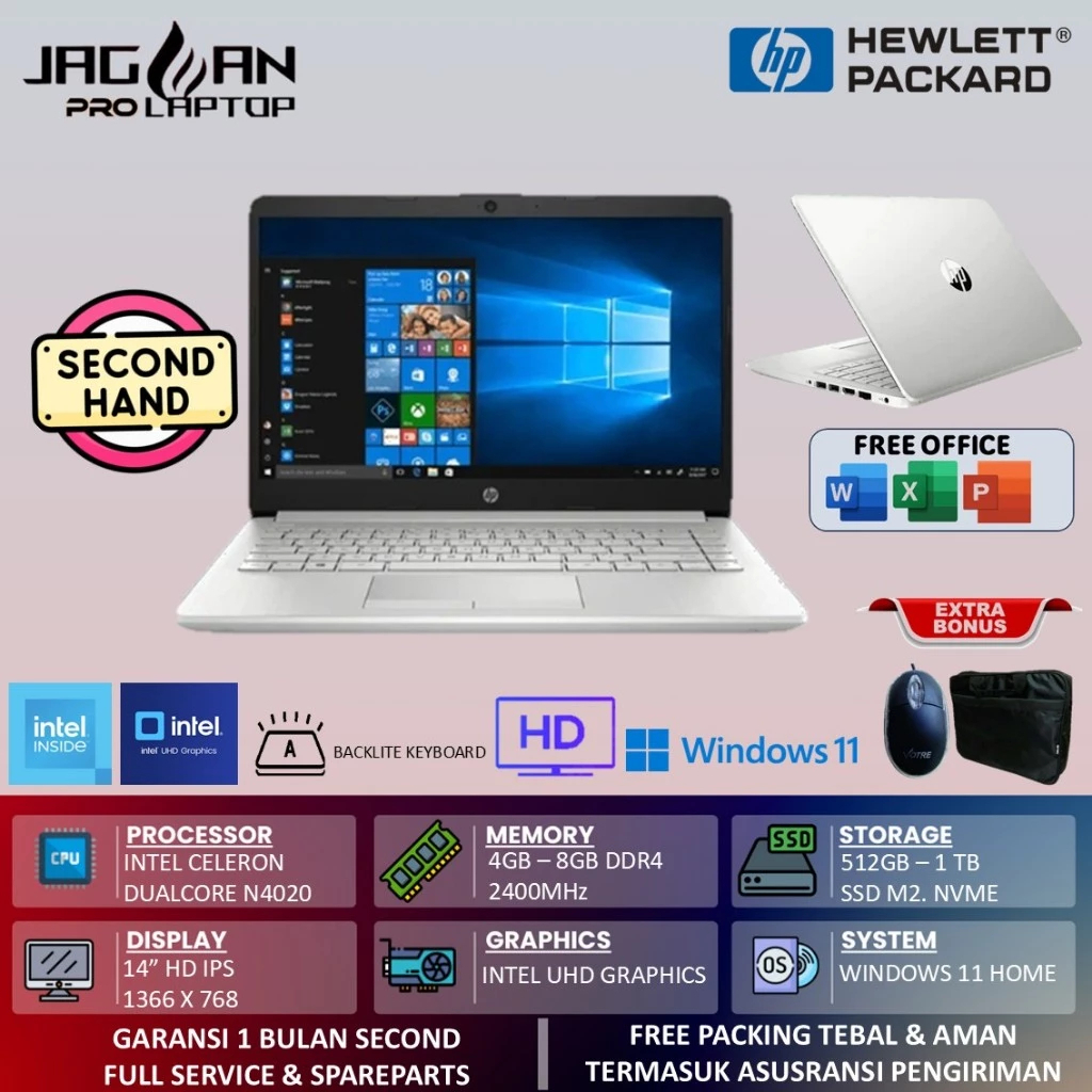 Flase sale ⚡Laptop HP 14s cf2017tu Intel N4020 8GB 512GB SSD HD Windows 11 Home