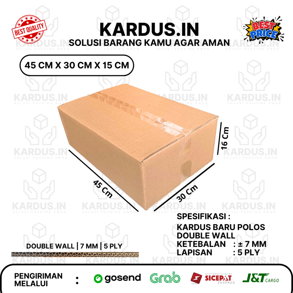 

Kardus Packing Double Wall 45 X 30 X 16 Cm Karton Box Dus Packaging Premium Murah