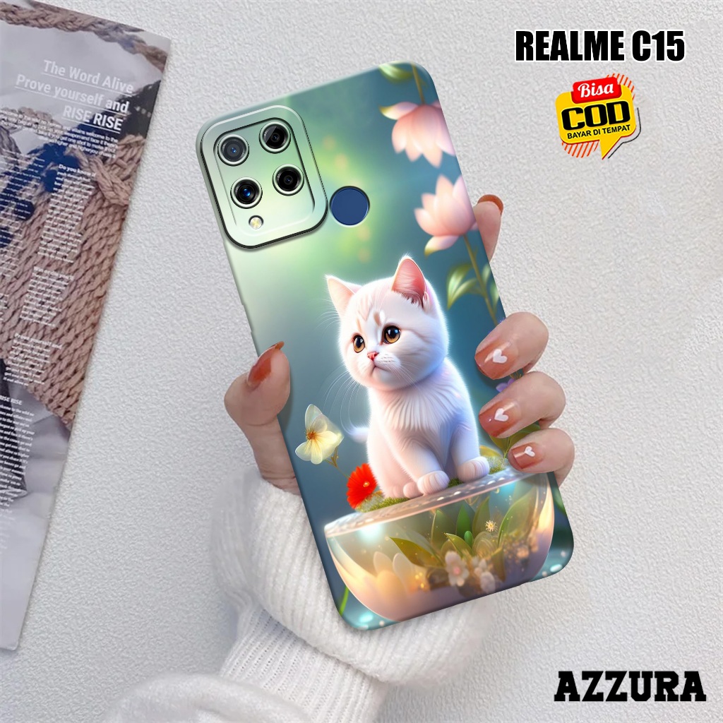 AZZURA - Case Realme C15 - Fashion Case Cats - Softcase Realme C15 - Casing Hp Realme C15 - Kasing H