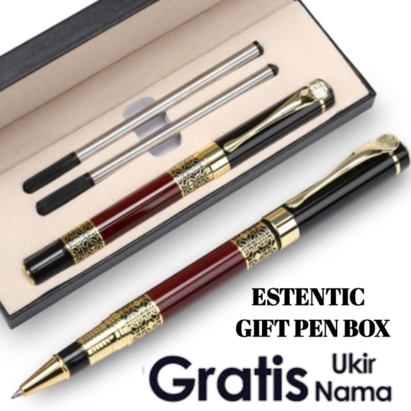 

Giftset Box Luxury Pen With 2 Refill Gratis Grafir Nama/Logo/Kata-Kata