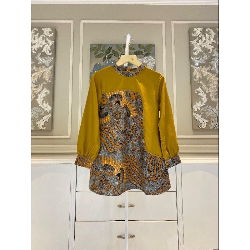 Tunik motif cantik ori by edness kayla tunic bahan toyobo mix batik lapis trikot Ukuran s m l xl new