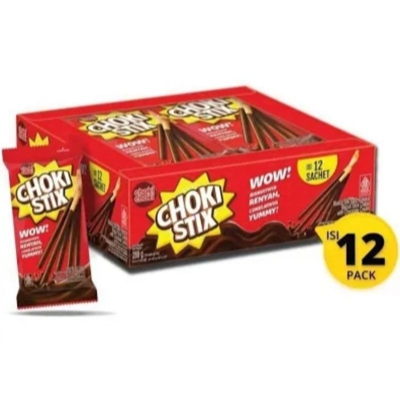 

GROSIR MAYORA CHOKI STIX SACHET BOX ISI 12 PCS | COKELAT STIX MURAH