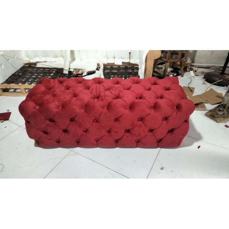 stool kotak kancing tanpa kaki