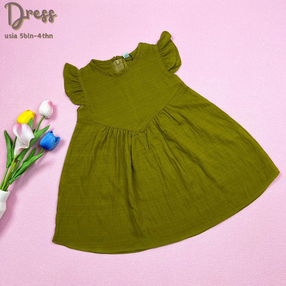 TERBARU CUCI GUDANG Couple Kemeja & Dress Anak Motif Garis Garis Kelvin Kids