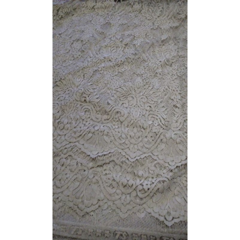 Bakal Kebaya Bahan Kebaya Brokat Pengantin Semi Italy Premium Ranting 2,5 mtr