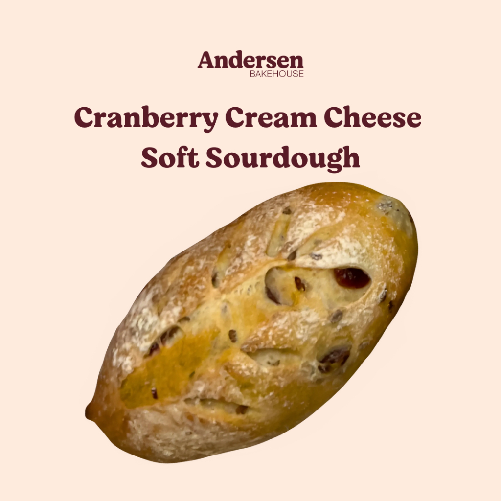 

Andersen Bakehouse 4pcs Cranberry Cream Cheese Soft Sourdough