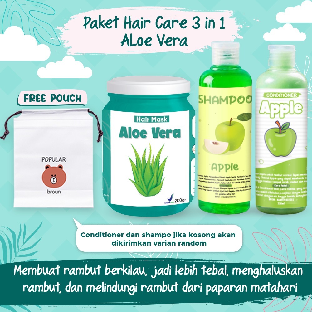 [BPOM] PAKET HAIR CARE 3IN1 / PAKET HEMAT HAIR CARE / HAMPERS HAIR MASK FREE POUCH / HAMPERS HAIR CA