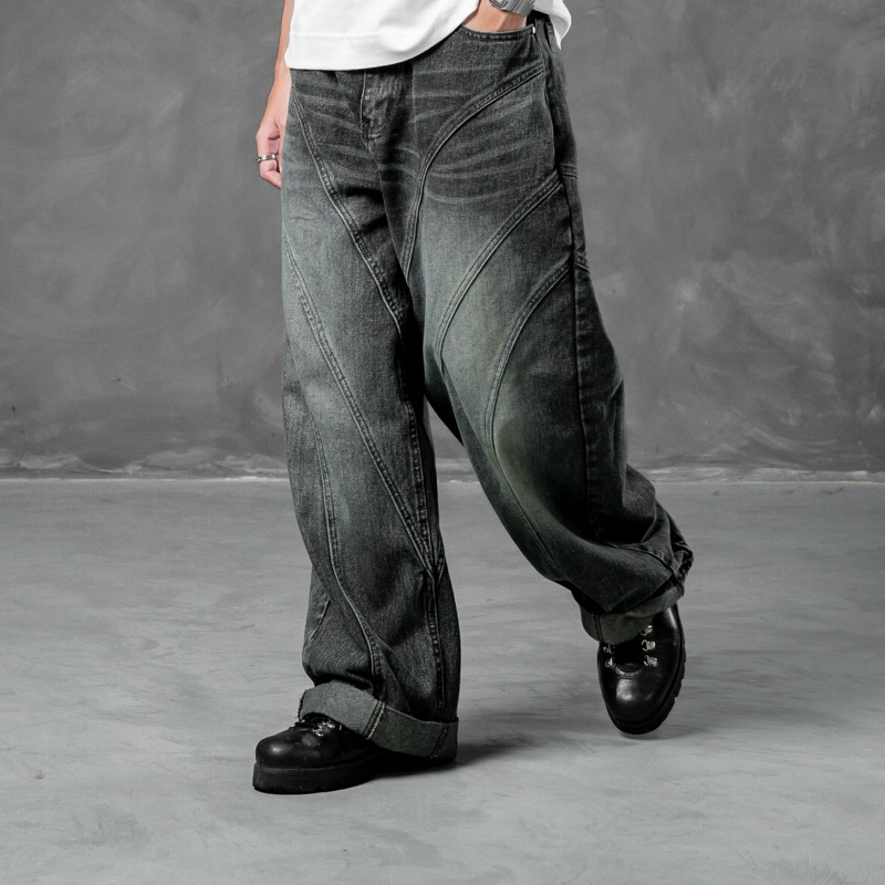 Catha Line Up Snow Washed Baggy Jeans