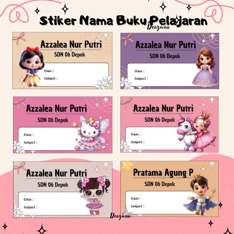 

Custom Nama - Stiker Label Buku Pelajaran - Stiker Buku Custom Nama & Sekolah