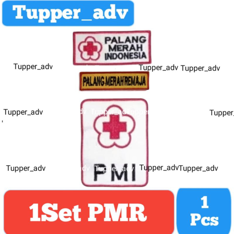 Badge 1Set (3pcs) Logo PMI PMR Wira (Kuning) Bordir / Bet Bedge PMI 1set Bordir