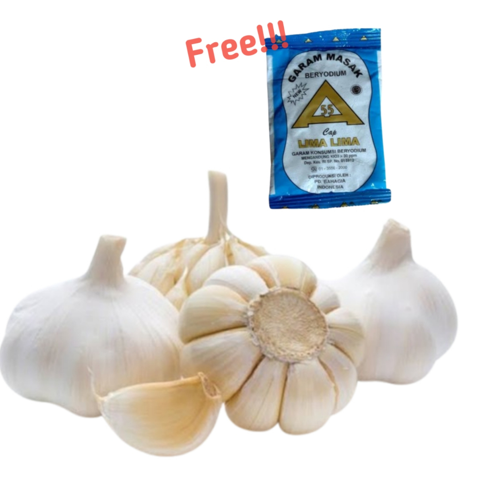 

promo bawang putih1kg gratis garam