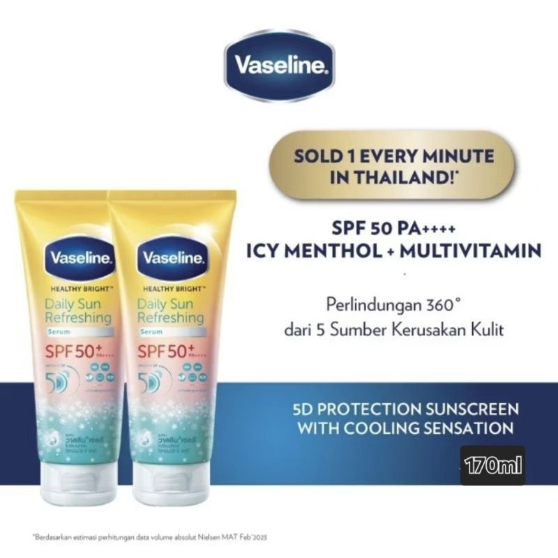 Vaseline Healthy Bright Hand Body Lotion Sunscreen Serum SPF 50 170ml