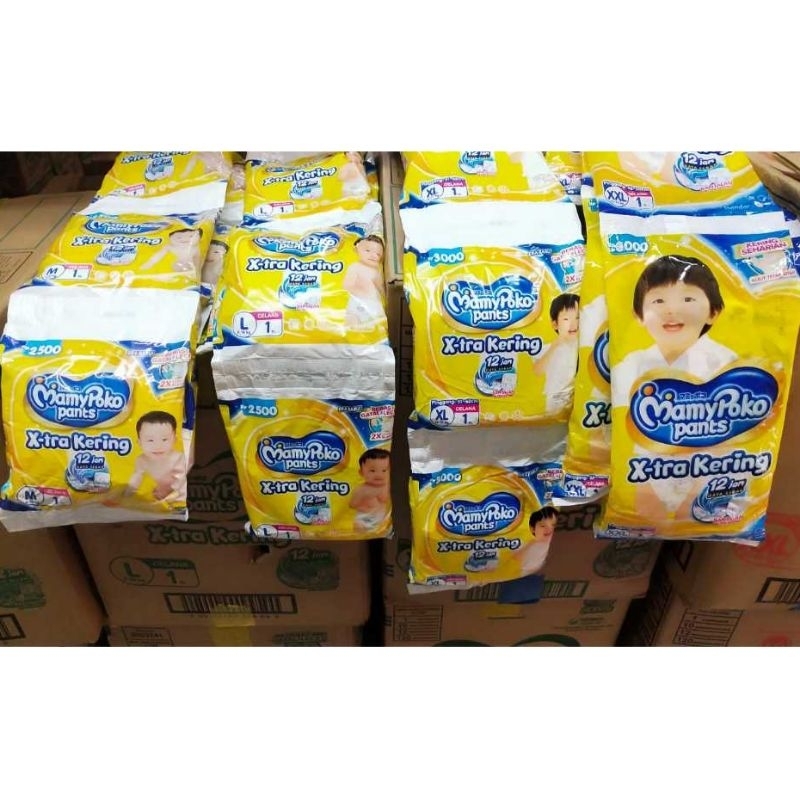 1 DUS Mamy poko pants X-tra kering kemasan renceng isi 120 pcs UK S-M-L-XL