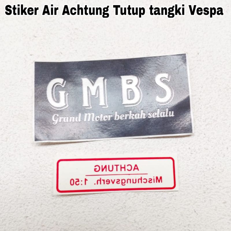 Stiker Air Achtung Tutup Tangki Vespa VGLA VGLB Kongo T4 Augsburg VBB VNB