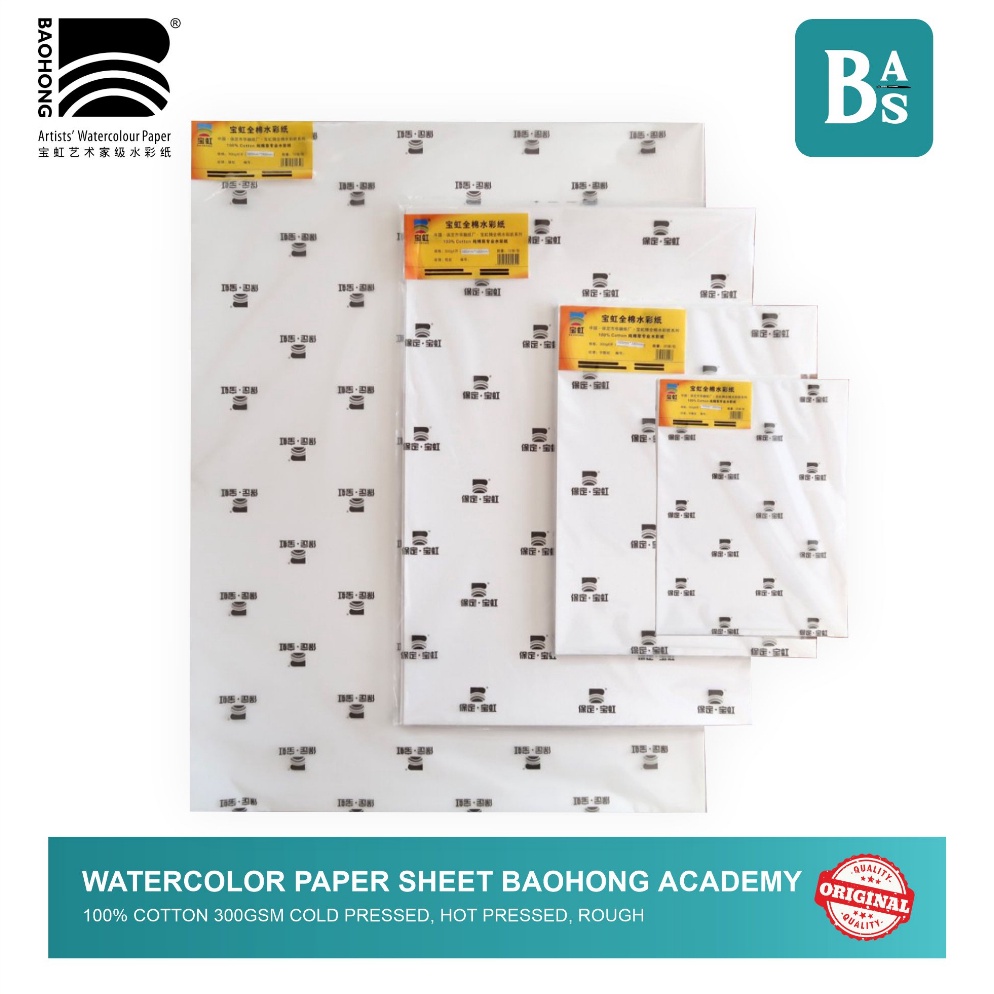 

qa Baru Baohong Academy Watercolor Paper Sheet 3gsm 1 cotton Hot PressCold PressRough 1 Original Peralatan Melukis Terlaris dari BAS Bali Art Supplies Jakarta W45