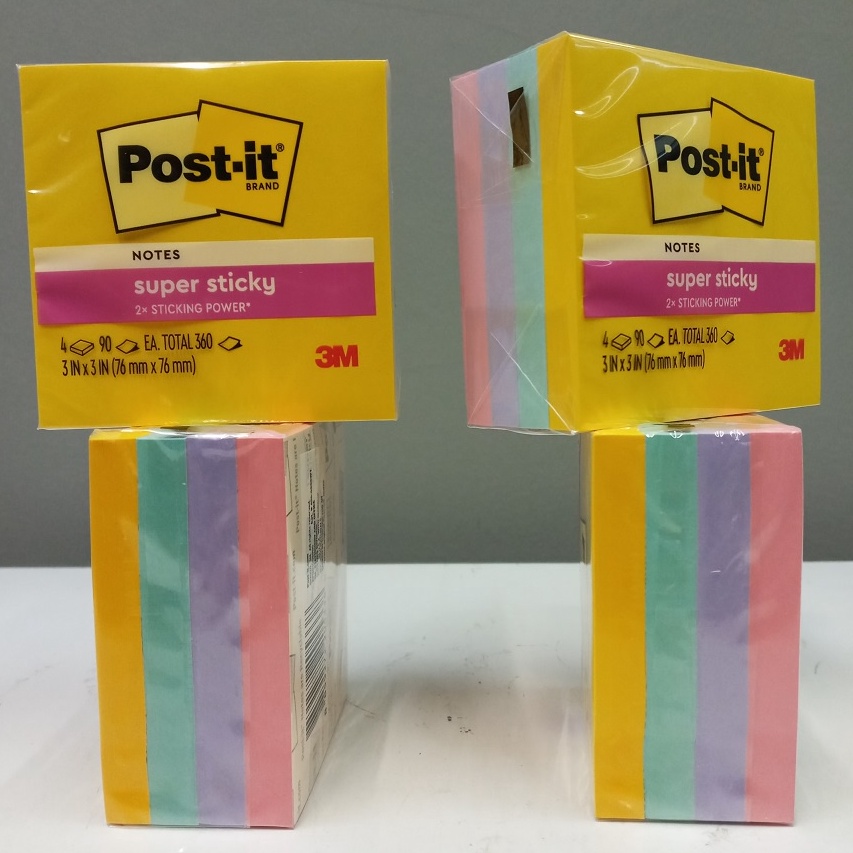 

mmReady Stok 3M Post It Super Sticky Notes 6544SSSWT Sweets 3 inch x 3 inch 35