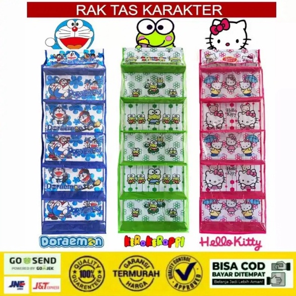Best Product RAK TAS GANTUNG KARAKTER MURAH  WADAH TEMPAT TAS GANTUNG RESLETING SUSUN GRATIS ONGKIR 