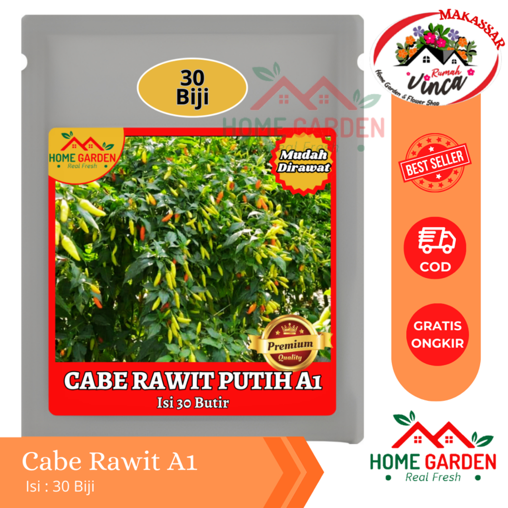 Benih Bibit Cabe Rawit Putih Hibrida seri A1 Cabe Rawit Setan