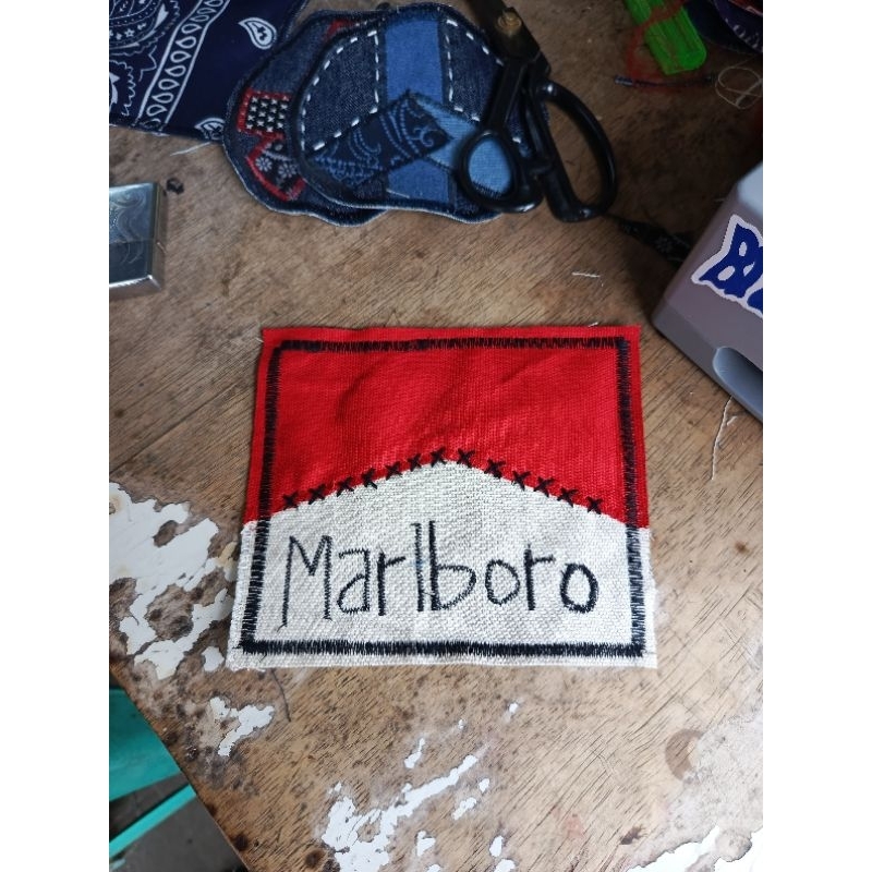 sashiko patch "MALBORO"