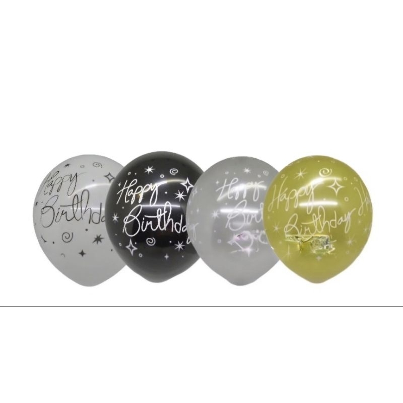 Balon Latex Print Happy Birthday Sablon Balon Ulang Tahun 12inch