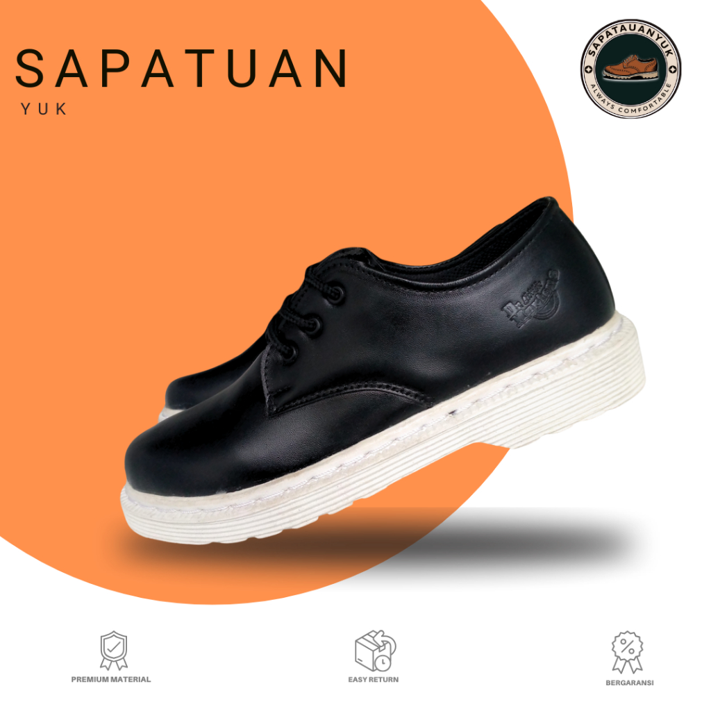 SEPATU DOCKMART LOW BOOTS 3 HOLE WHITE OUTSOLE KASUAL PRIA DAN WANITA  DR MARTENS