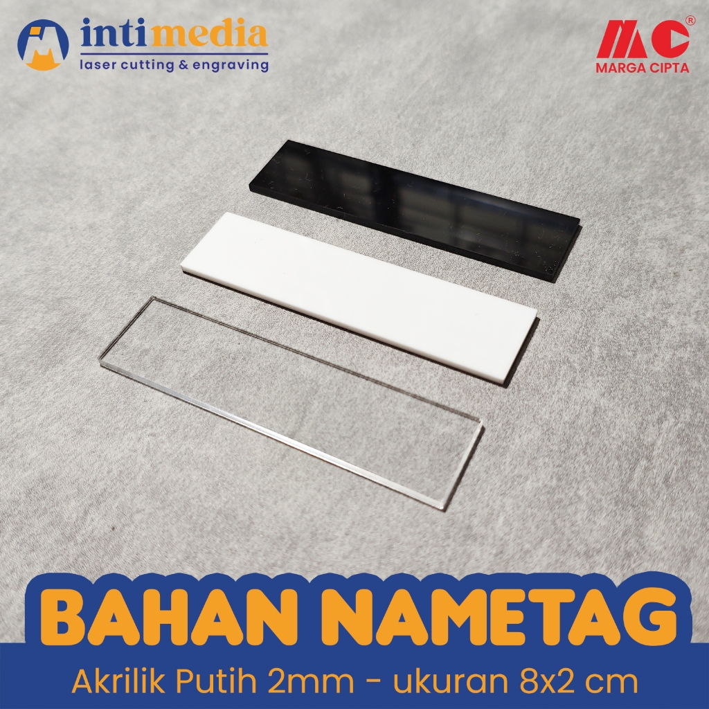 

Bahan Akrilik 2mm NAMETAG & PAPAN NAMA Ukuran 8x2 cm