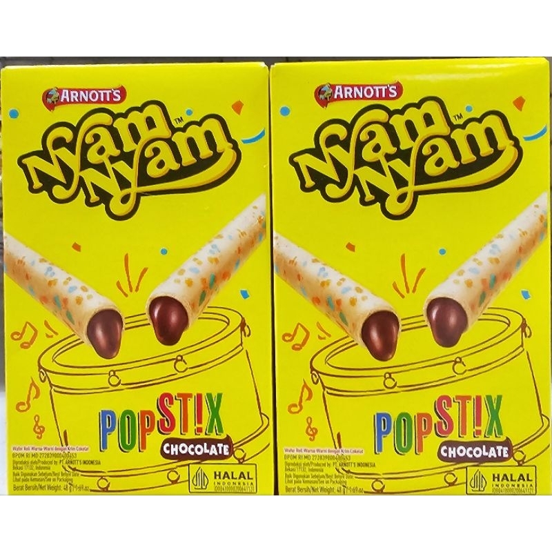 

Nyam Nyam Pop Stik Coklat 48g Box - Wafer Roll Warna Warni