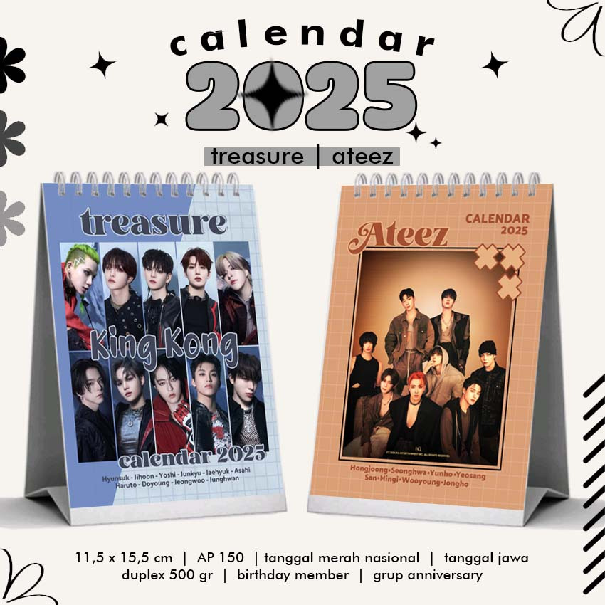 

[ READY STOCK ] KALENDER MEJA 2025 KPOP TREASURE ATEEZ