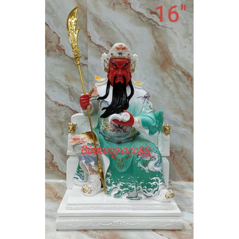 patung dewa kwan kung/ kwan kong / kwan te - buku - mamer - 16inch