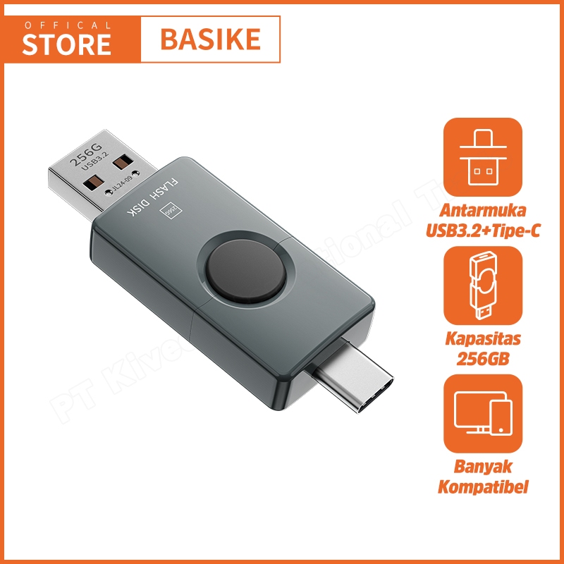 BASIKE Flashdisk OTG Type C USB 256G 128G 64GB 32GB High Speed Reading Safe - Garansi 3 tahun