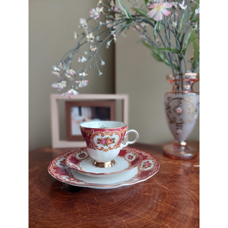 Trio set cup Royal Wintering Bavaria/set cangkir bunga