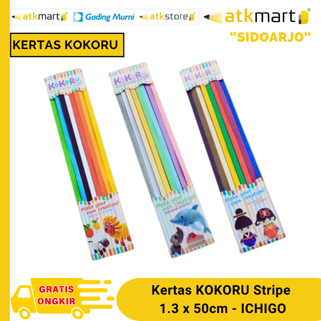 

Kertas KOKORU Stripe Bergelombang 1.3 x 50cm - ICHIGO