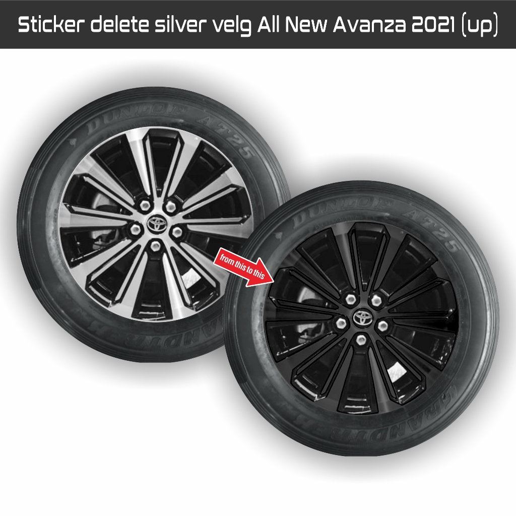 Sticker delete silver velg all new avanza 2021-2025 R16 / veloz tipe Manual R16 (harga 5velg)