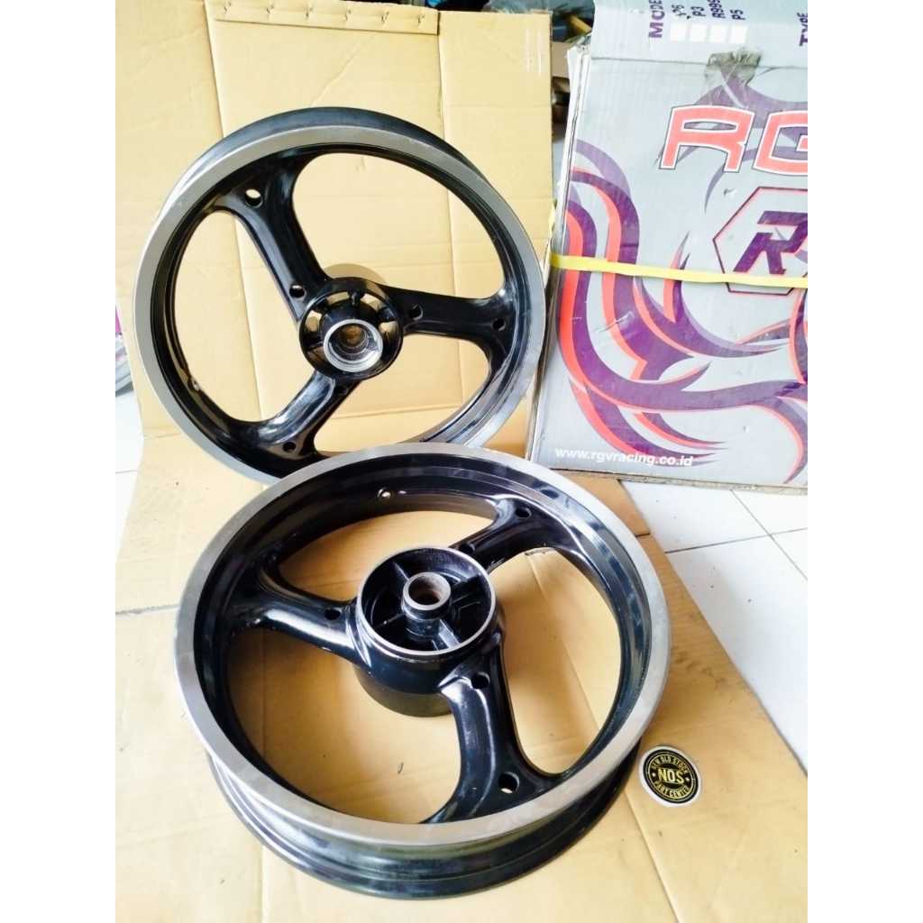 VELG VELEG PELEK TAPAK LEBAR RGV BINTANG RACING PALANG 3 TIGA P3 WARNA HITAM YAMAHA SCORPIO BEST QUA