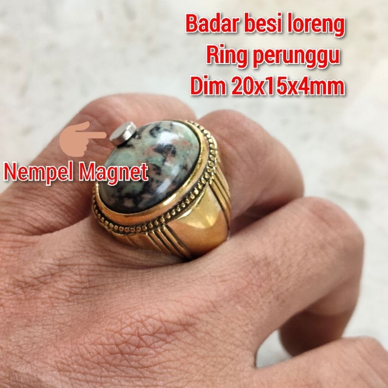 CINCIN PRIA BATU BADAR BESI LORENG RING PERUNGGU SUPER