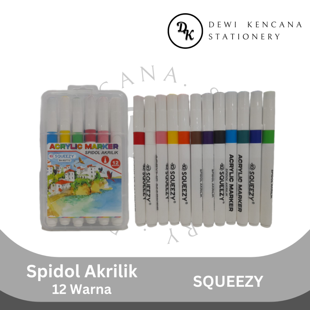 

Spidol Akrilik Squeezy 12 Warna / Acrylic Marker Squeezy SQ7712