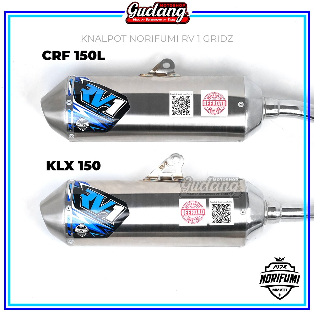 Knalpot Norifumi RV1 N4 RV1 T3 WR 155 KLX DTRACKER CRF 150 Chrome Original