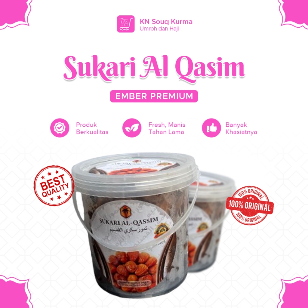 

Kurma Sukkari Ember 750gr - Kurma Raja Quality Premium 100% Original - Oleh Oleh Umroh dan Haji