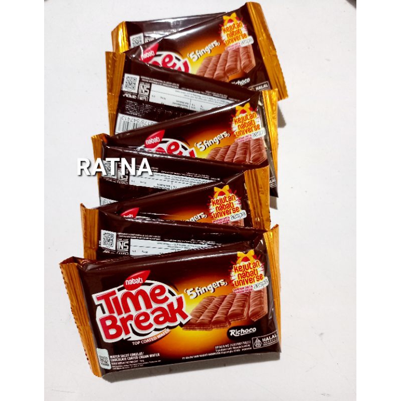 

TIME BREAK CHOCOLATE NABATI 5 Fingers ( 1 Pak isi 10)