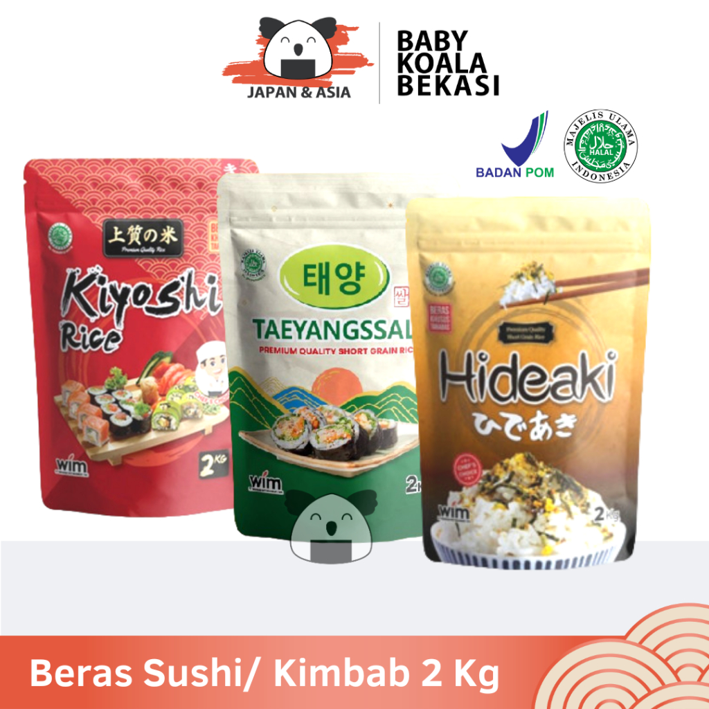 

BERAS JAPONICA SUSHI/ KIMBAB 2 Kg | Beras Jepang Hideaki Kiyoshi |Short Grain Rice Nasi - BekasiSushi Kenta.