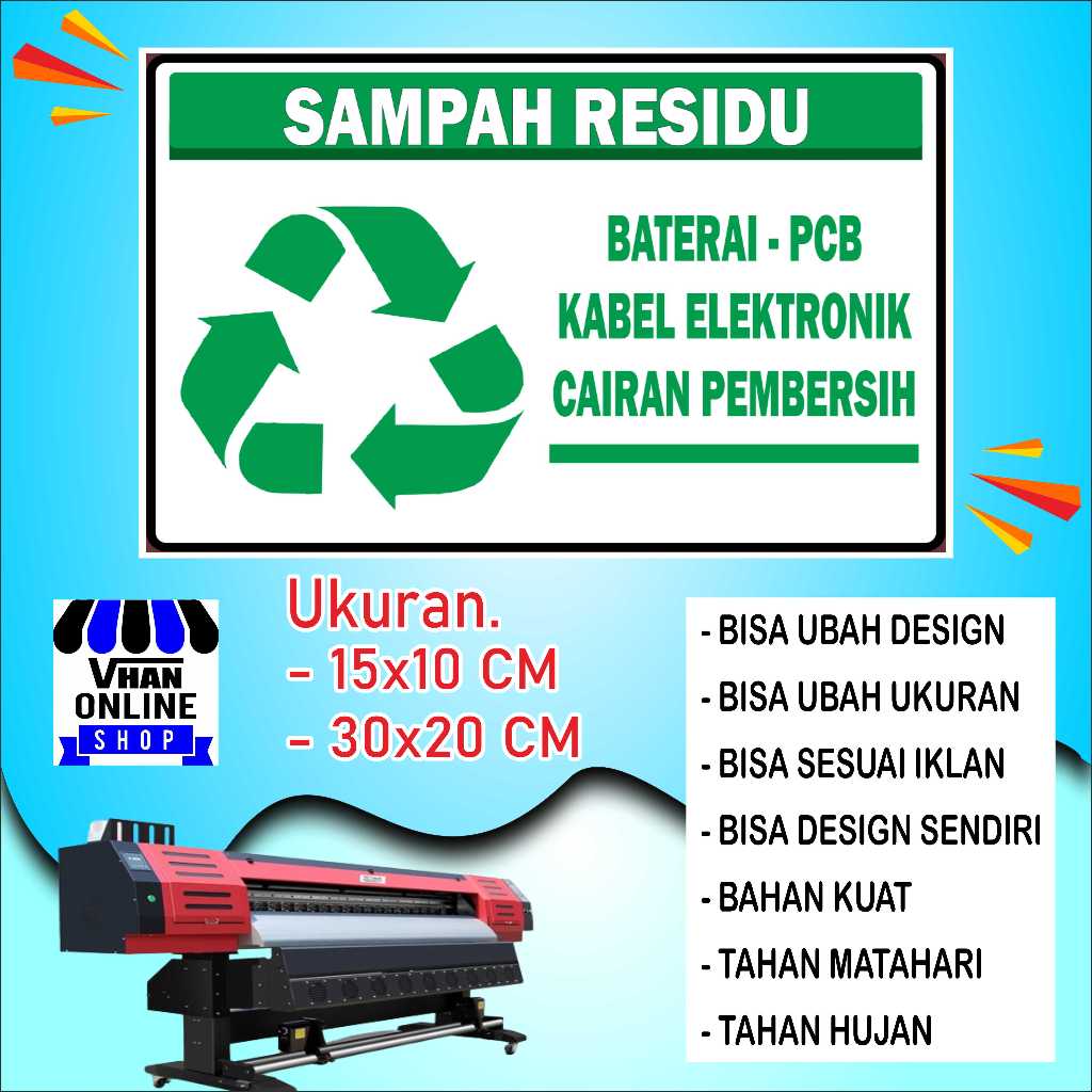 

Cetak Stiker Untuk Pembuangan Sampah Residu Bahan Bagus Hijau